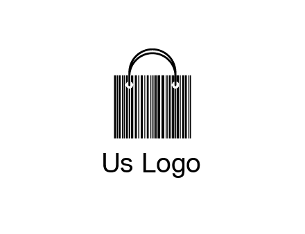 shopping bag icon made of a bar code