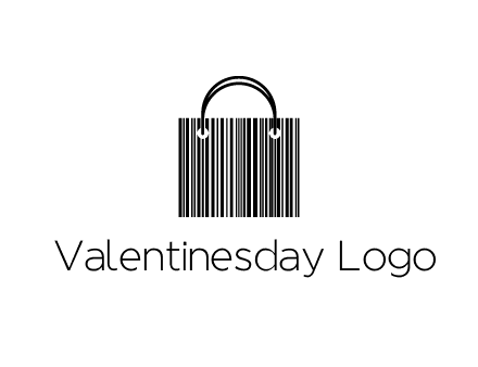 shopping bag icon made of a bar code