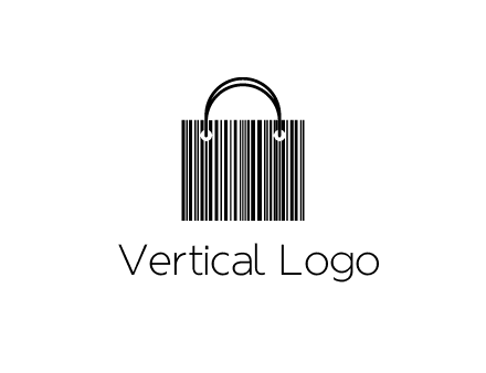 shopping bag icon made of a bar code