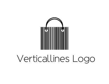 shopping bag icon made of a bar code