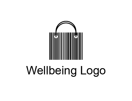 shopping bag icon made of a bar code