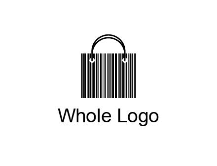 shopping bag icon made of a bar code
