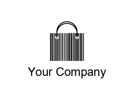 shopping bag icon made of a bar code