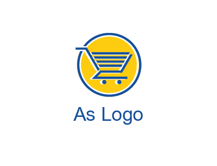 round retail logo showing a shopping cart