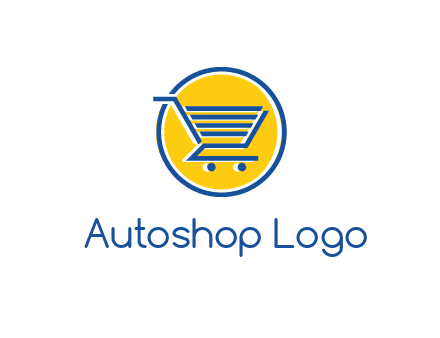 round retail logo showing a shopping cart