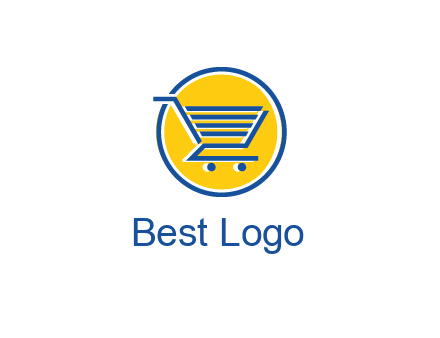 round retail logo showing a shopping cart