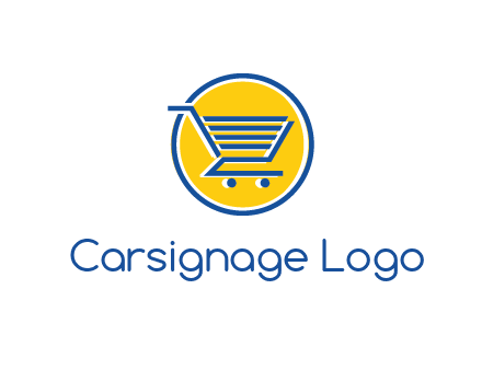 round retail logo showing a shopping cart