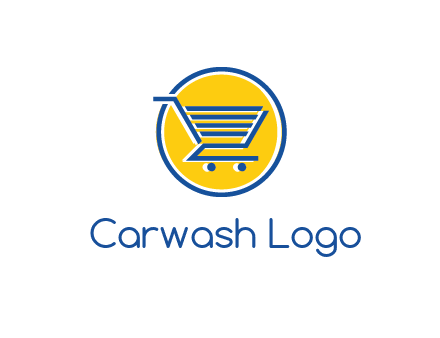 round retail logo showing a shopping cart