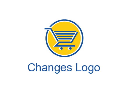 round retail logo showing a shopping cart