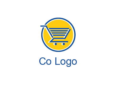 round retail logo showing a shopping cart