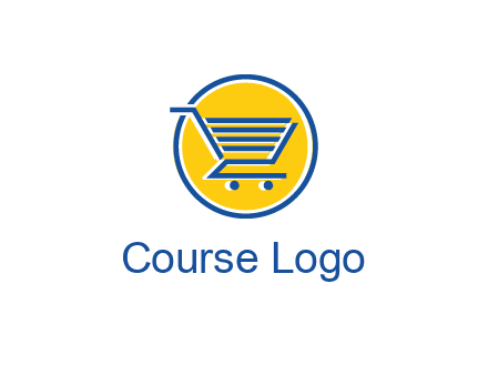 round retail logo showing a shopping cart
