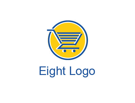 round retail logo showing a shopping cart