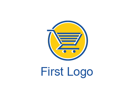 round retail logo showing a shopping cart