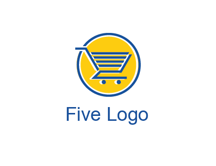round retail logo showing a shopping cart