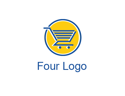 round retail logo showing a shopping cart