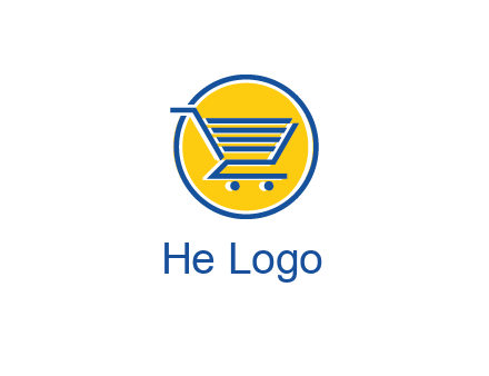 round retail logo showing a shopping cart