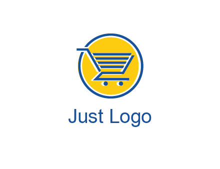 round retail logo showing a shopping cart