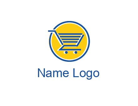 round retail logo showing a shopping cart