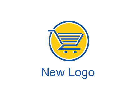 round retail logo showing a shopping cart