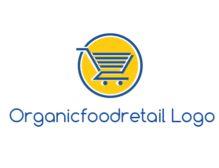 round retail logo showing a shopping cart
