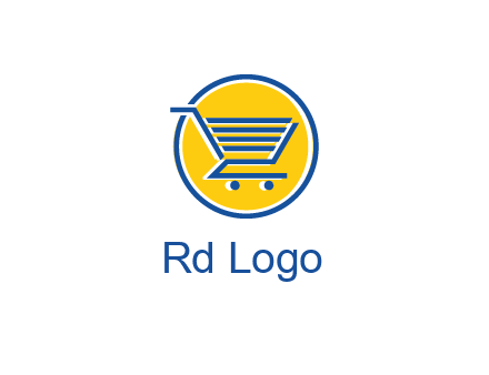 round retail logo showing a shopping cart