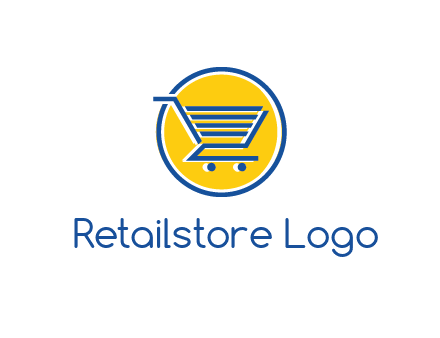 round retail logo showing a shopping cart