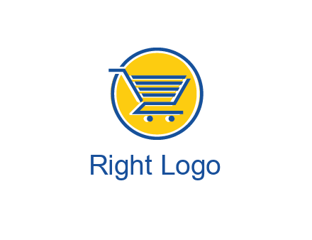 round retail logo showing a shopping cart