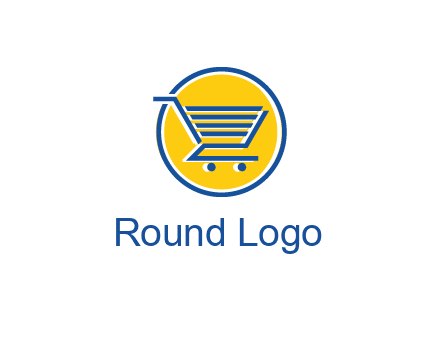 round retail logo showing a shopping cart