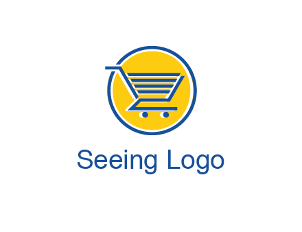 round retail logo showing a shopping cart