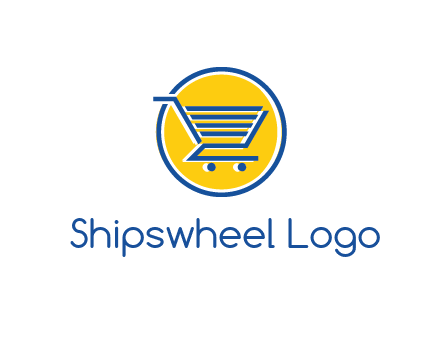 round retail logo showing a shopping cart