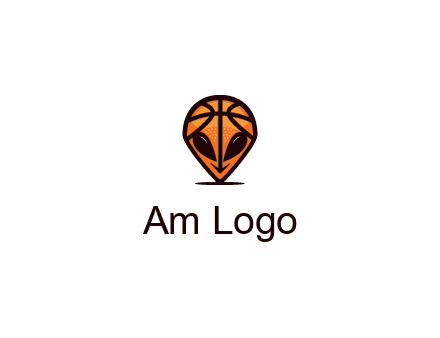 alien with a basketball head logo