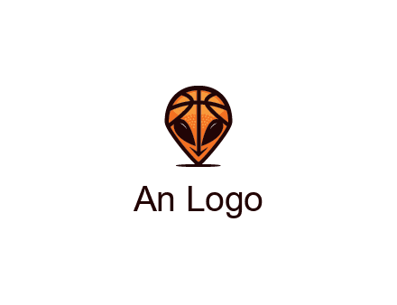 alien with a basketball head logo