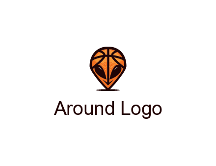 alien with a basketball head logo
