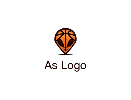 alien with a basketball head logo