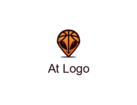 alien with a basketball head logo