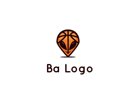 alien with a basketball head logo