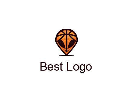 alien with a basketball head logo
