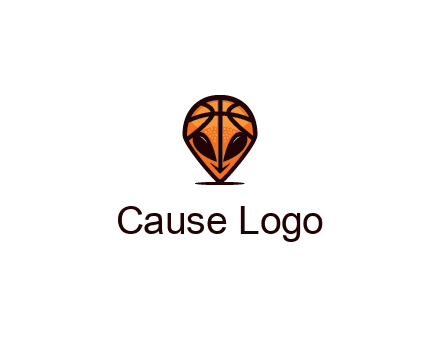alien with a basketball head logo