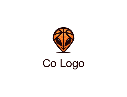 alien with a basketball head logo