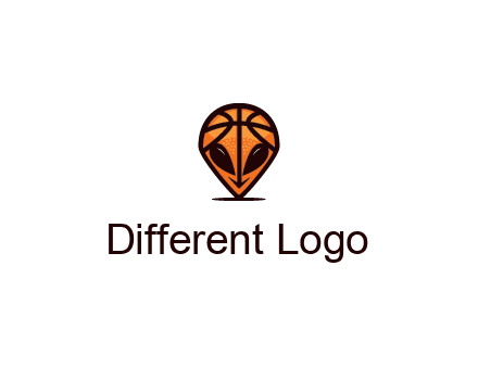 alien with a basketball head logo