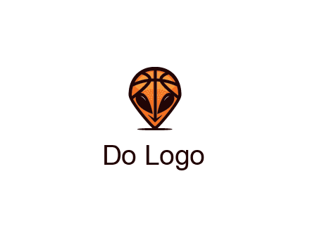 alien with a basketball head logo