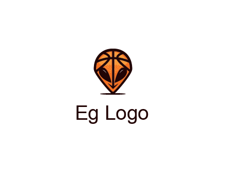 alien with a basketball head logo