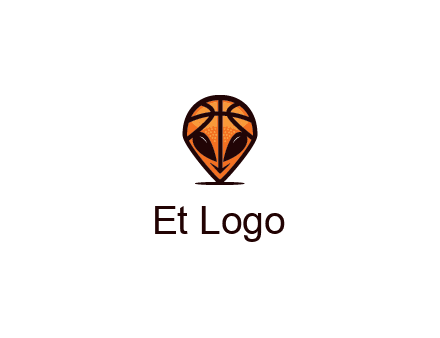 alien with a basketball head logo