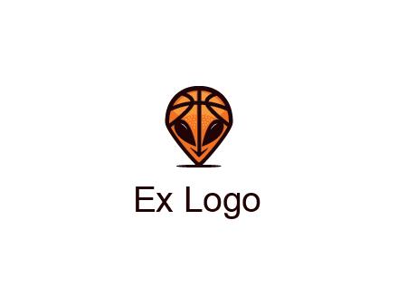 alien with a basketball head logo