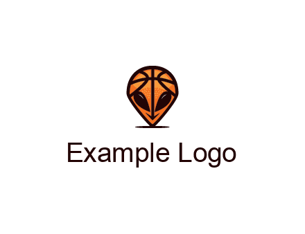 alien with a basketball head logo
