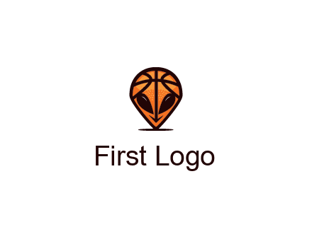 alien with a basketball head logo