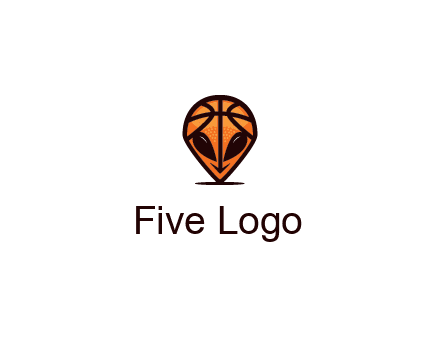 alien with a basketball head logo