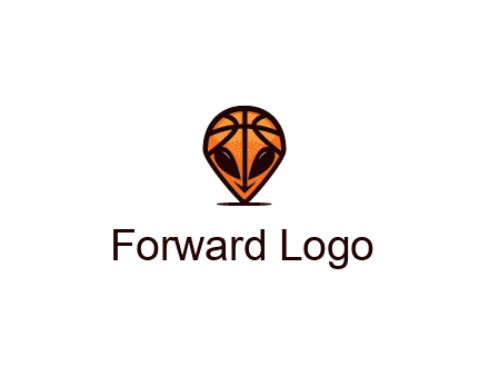 alien with a basketball head logo