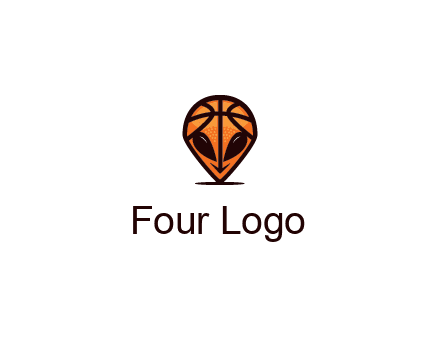 alien with a basketball head logo