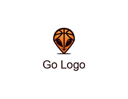 alien with a basketball head logo
